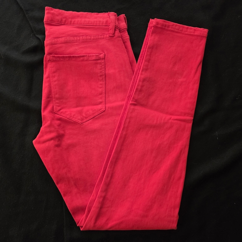 Banana Republic Red Pants Womens 26 Straight Leg Strech Mid-Rise *MINOR BLEMISH*